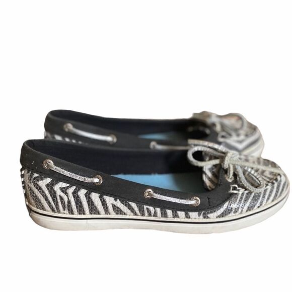 Sperry Gray Sequin Top Sider Angelfish Boat Shoes - Picture 3 of 6